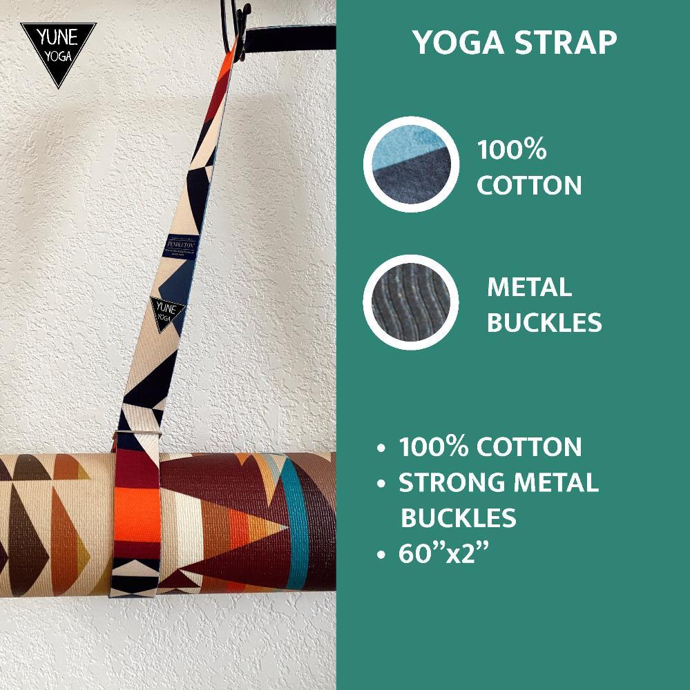 Yoga Strap | Stretching Strap | Metal Buckles | Black White | Yune Yoga | The Bowie - Yune Yoga