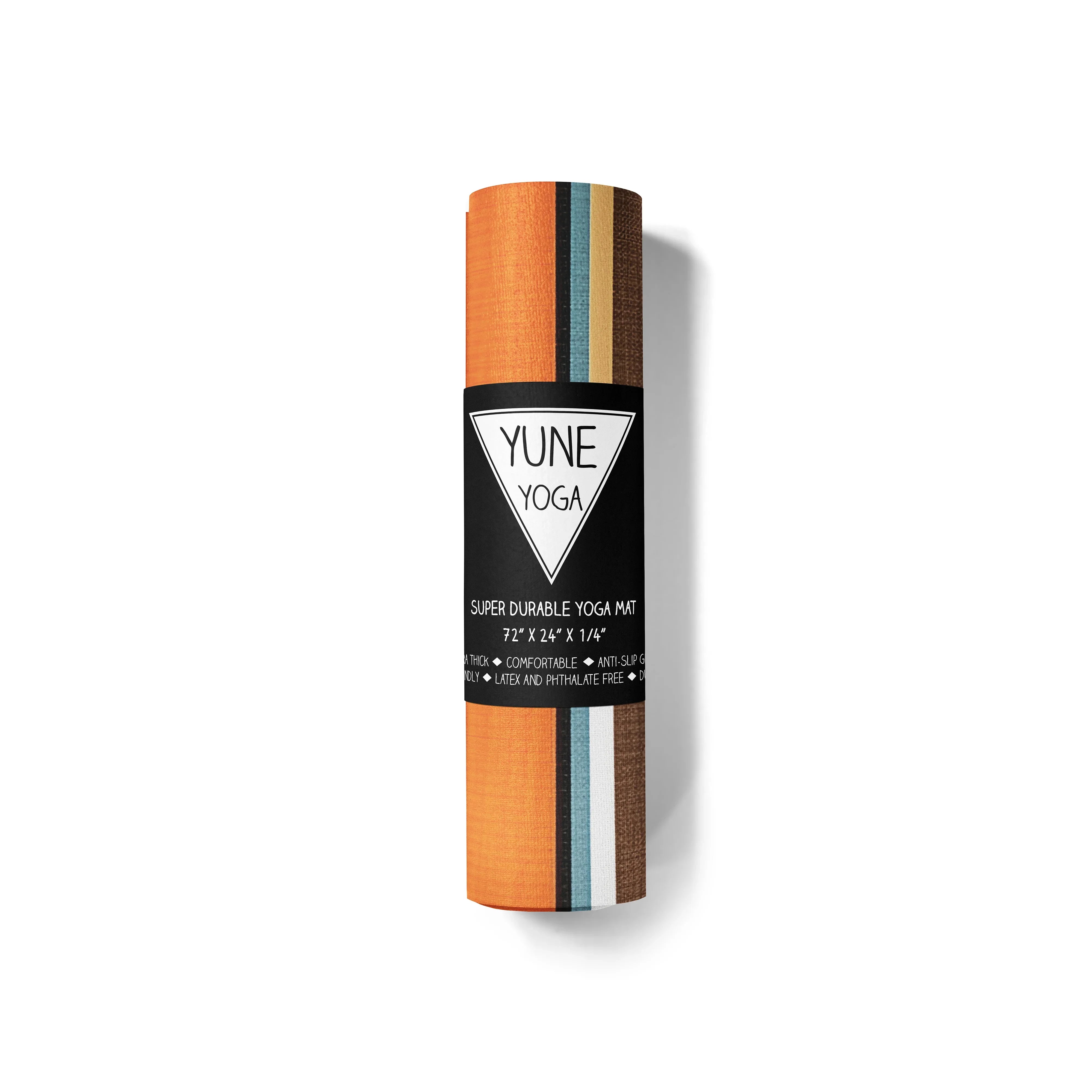 Yoga Mat | 6mm Thick | Multi Color Striped | Non-Slip | Eco Friendly | Yune Yoga | Harvest Moon - Yune Yoga