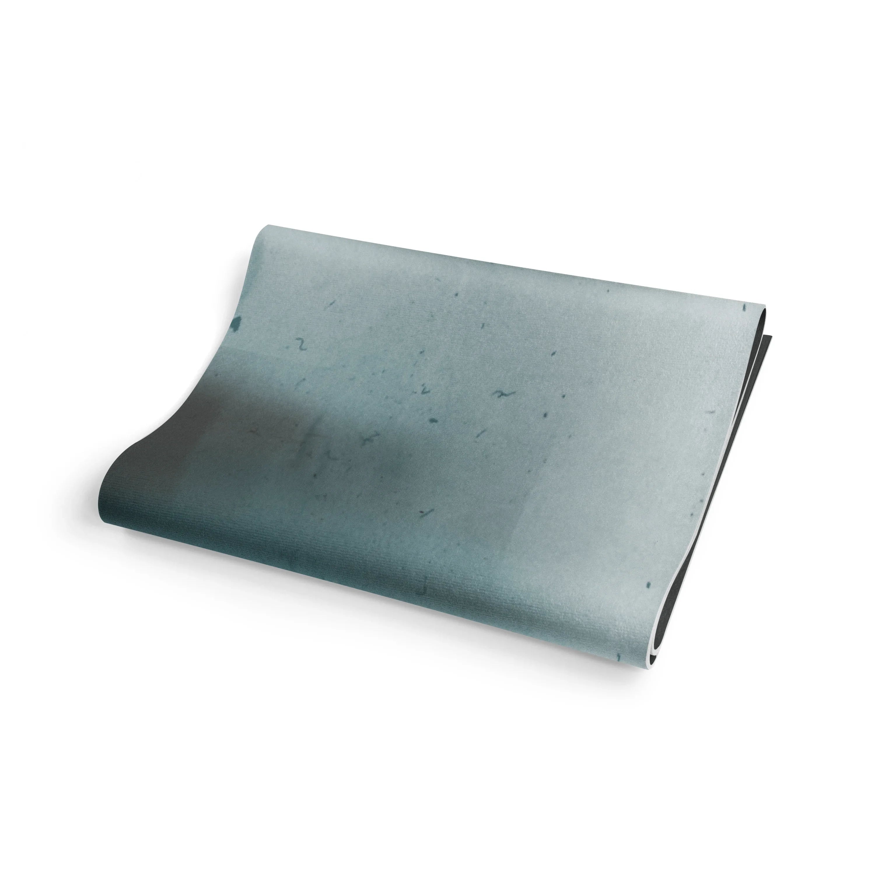 Teal-colored fabric roll on a white background