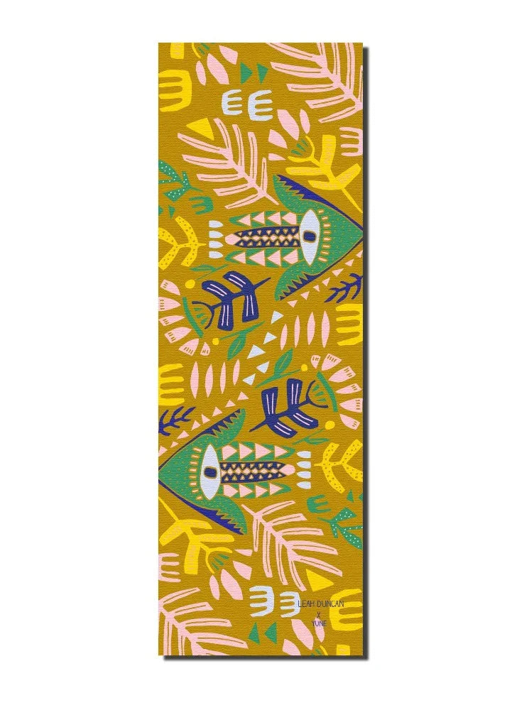 Yoga Mat | 6mm Thick | Tan | Non-Slip | Eco Friendly | Yune Yoga | Leah Duncan Hamsa - Yune Yoga