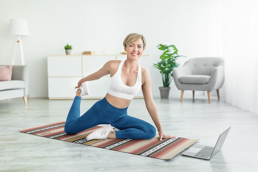 Yoga Mat | 6mm Thick | Striped | Non-Slip | Eco Friendly | Yune Yoga | Dion - Yune Yoga