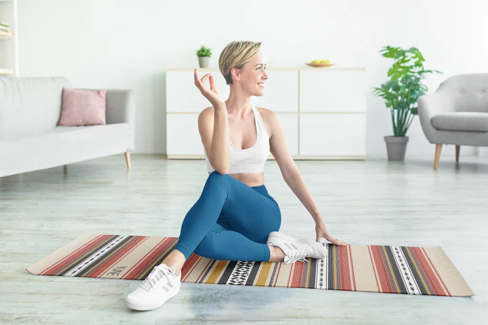 Yoga Mat | 6mm Thick | Striped | Non-Slip | Eco Friendly | Yune Yoga | Dion - Yune Yoga